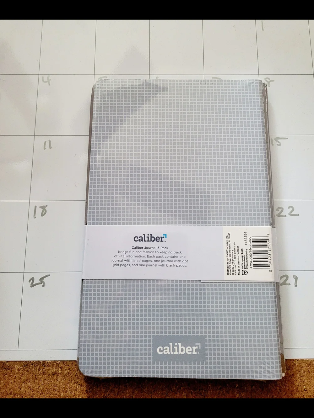 Caliber 3 Pack Floral Journal Notebook - Pink & Gray Cover